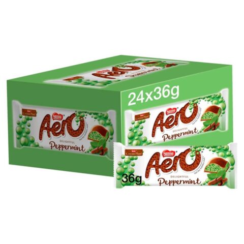 Aero Bubbly Peppermint Mint Chocolate Bar36gx24