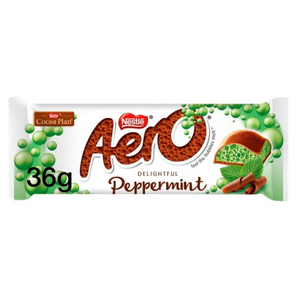 Aero Bubbly Peppermint Mint Chocolate Bar36gx24