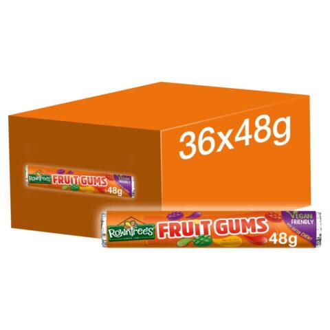 Rowntree's Fruit Gums Vegan Friendly Sweets Tube 47g x 27