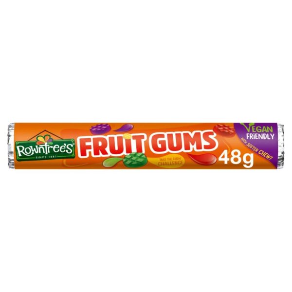 Rowntree's Fruit Gums Vegan Friendly Sweets Tube 47g x 27