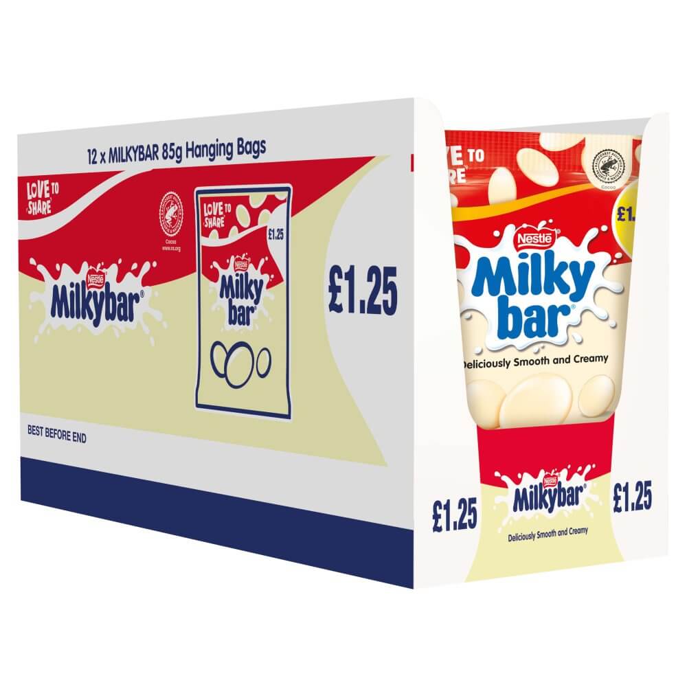 Milkybar White Chocolate Giant Buttons Sharing Bag 85g PMP £1.25 x 12