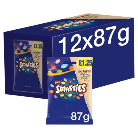 Smarties Milk Chocolate Sharing Bag 87g PMP £1.25 x 12
