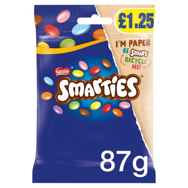 Smarties Milk Chocolate Sharing Bag 87g PMP £1.25 x 12
