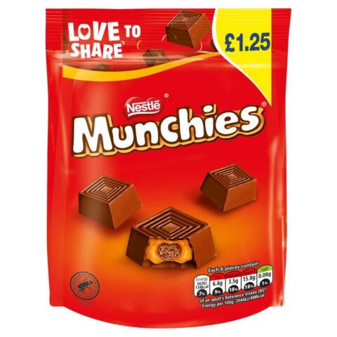 Munchies Milk Chocolate & Caramel Sharing Bag 81g PMP £1.25 x 10