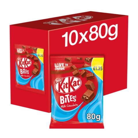 Kit Kat Bites Milk Chocolate Sharing Bag 80g PMP £1.25 x 10
