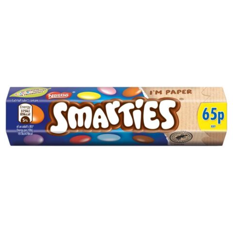 Smarties Milk Chocolate Tube 38g PMP 65px24