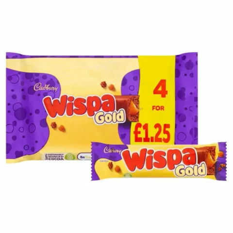 Cadbury Wispa Gold Chocolate Bar 4 Pack Multipack £1.25 PMP 134g x 11