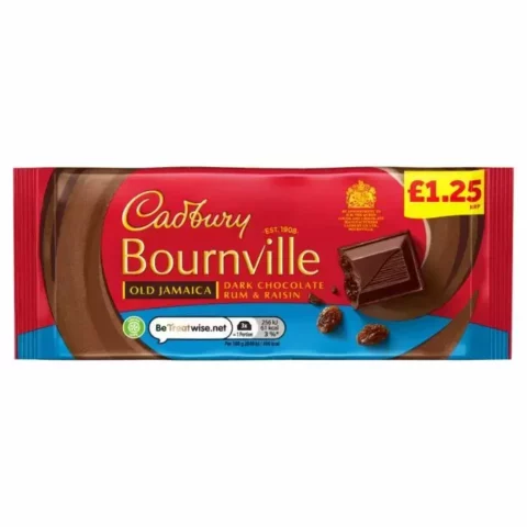 Cadbury Bournville Old Jamaica Dark Chocolate Rum & Raisin 100g x 18