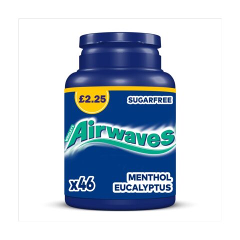 Airwaves Menthol & Eucalyptus Sugarfree Chewing Gum £2.25 PMP Bottle 46 Pieces x 6