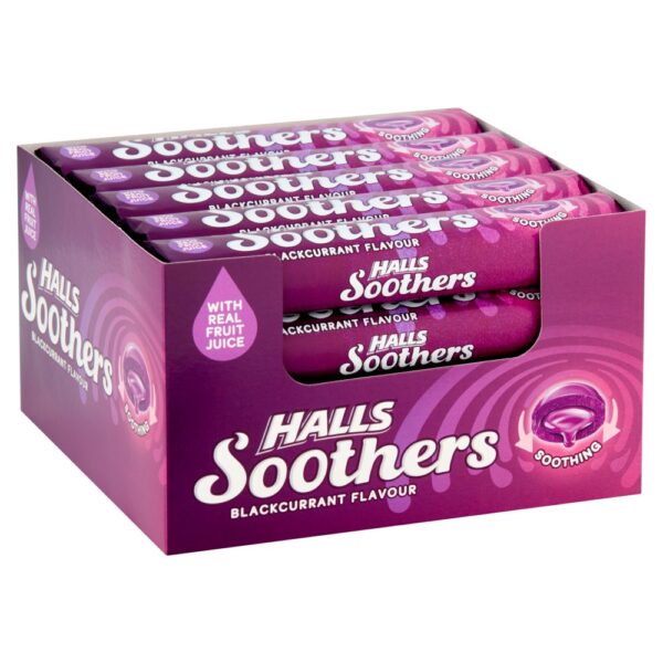 Halls Soothers Blackcurrant Juice Sweets 45g x 20