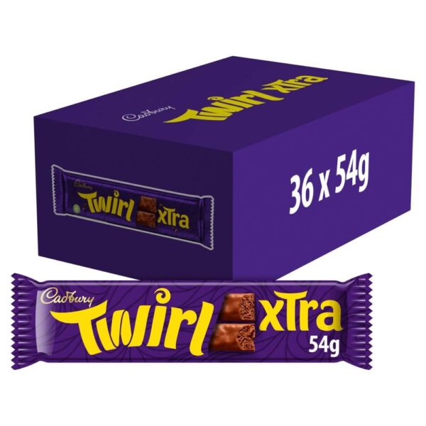 Cadbury Twirl Xtra Duo Chocolate Bar 54g x 36