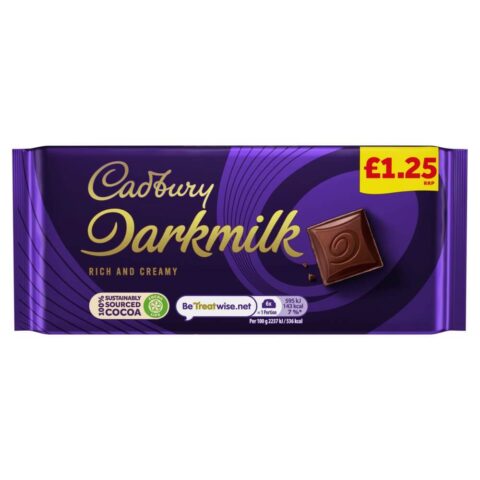 Cadbury Darkmilk Chocolate Bar £1.25 PMP 80g x 17