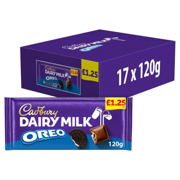 Cadbury Dairy Milk Oreo Chocolate Bar £1.25 PMP 120g x 17