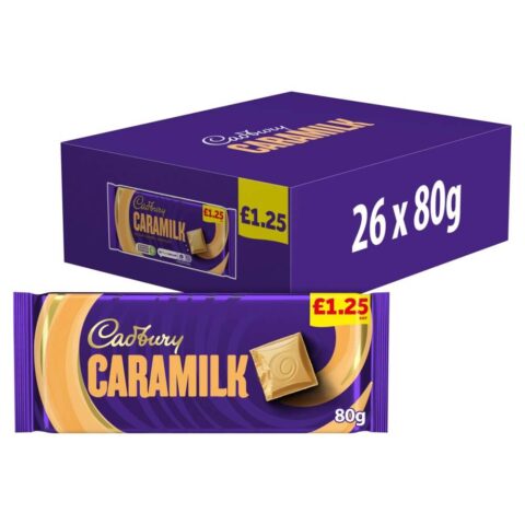 Cadbury Caramilk Golden Caramel Chocolate Bar £1.25 PMP80gx26