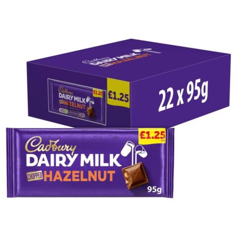 Cadbury Dairy Milk Chopped Nut Chocolate Bar £1.25 PMP 95gx22