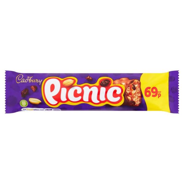 Cadbury Picnic Chocolate Bar 69p PMP 48.4g x 36