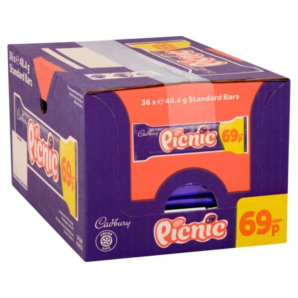 Cadbury Picnic Chocolate Bar 69p PMP 48.4g x 36