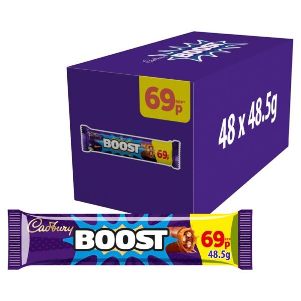 Cadbury Boost Chocolate Bar 69p PMP 48.5g x 48