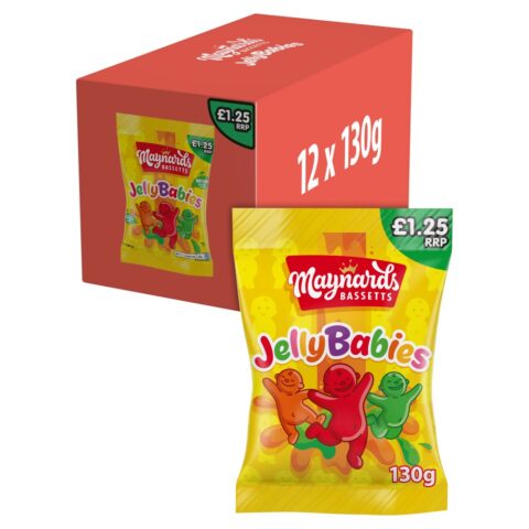 Maynards Bassetts Jelly Babies Sweets Bag £1.25 PMP 165g x 12