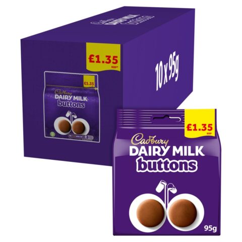 adbury Dairy Milk Buttons Chocolate Bag £1.25 PMP 95g x10
