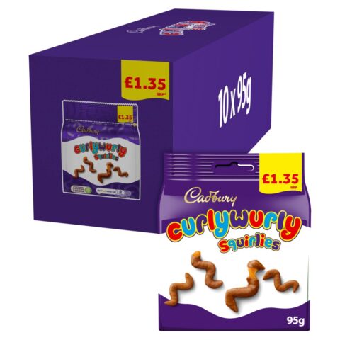 Cadbury Curly Wurly Squirlies Chocolate Bag £1.25 PMP 95g x10