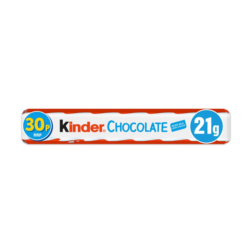 Kinder Medium Chocolate Single Bar 21g x 36