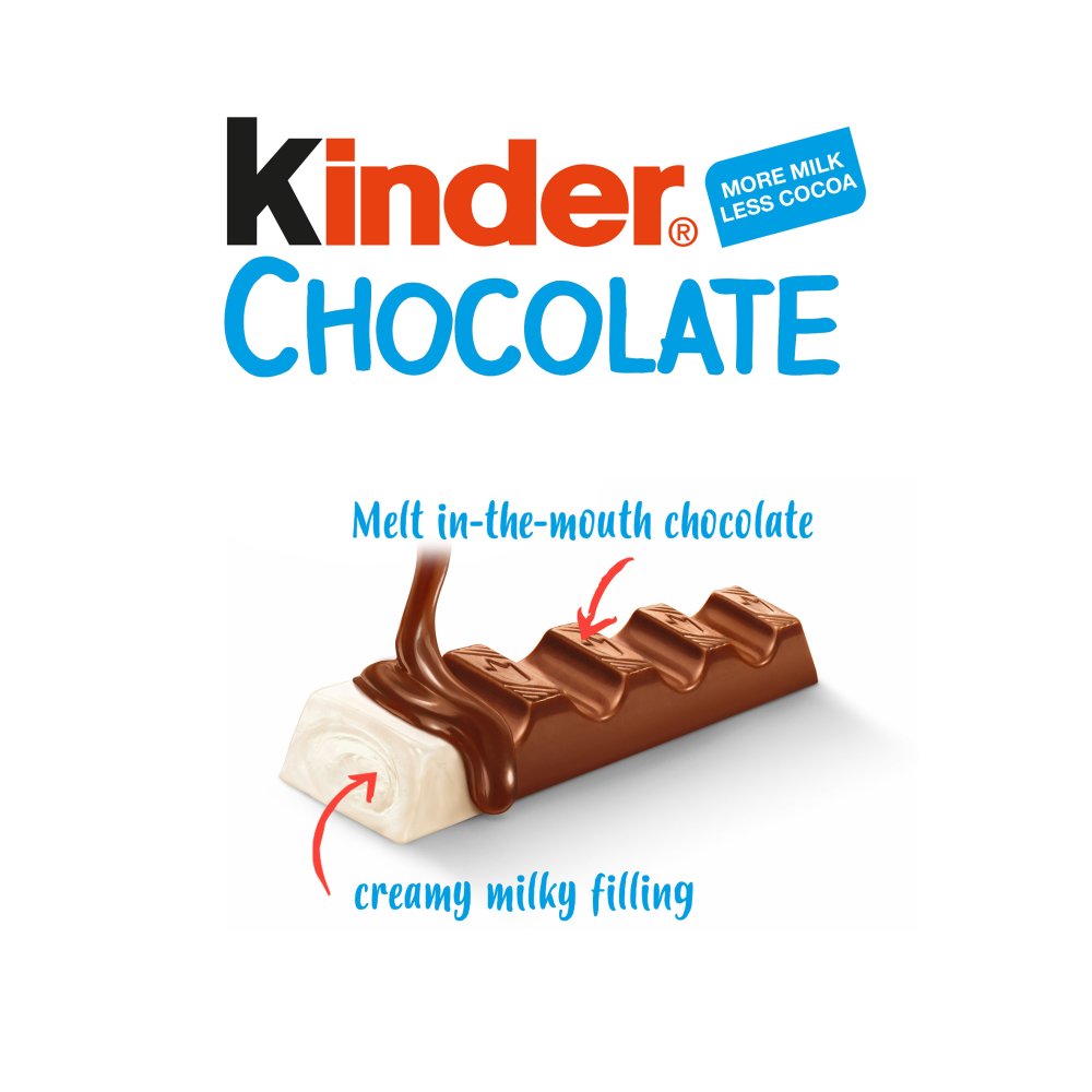 Kinder Medium Chocolate Single Bar 21g x 36