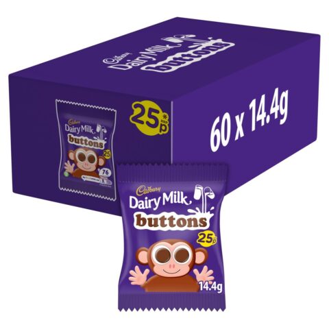 Cadbury Dairy Milk Buttons Chocolate Bag 25p PMP 14.4g x 60