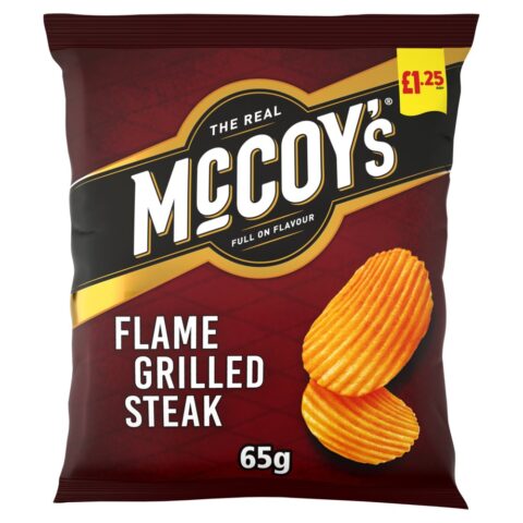 McCoy's Flame Grilled Steak Sharing Crisps 65g, £1.25 PMP x 20