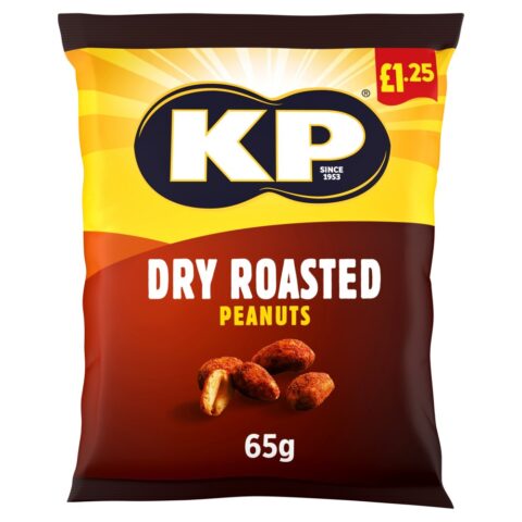 KP Dry Roasted Peanuts 65g, £1.25 PMP x 16