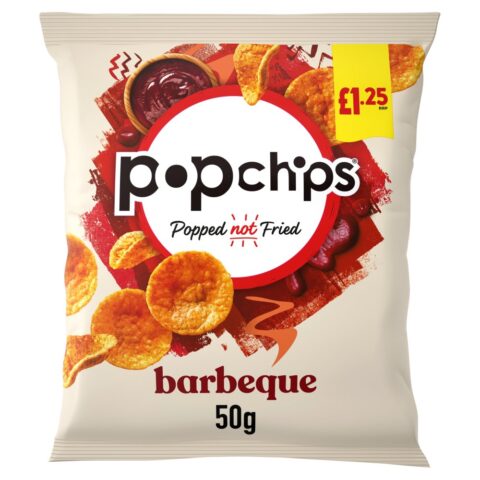 Popchips Barbeque Crisps 50g, £1.25 PMP x 16