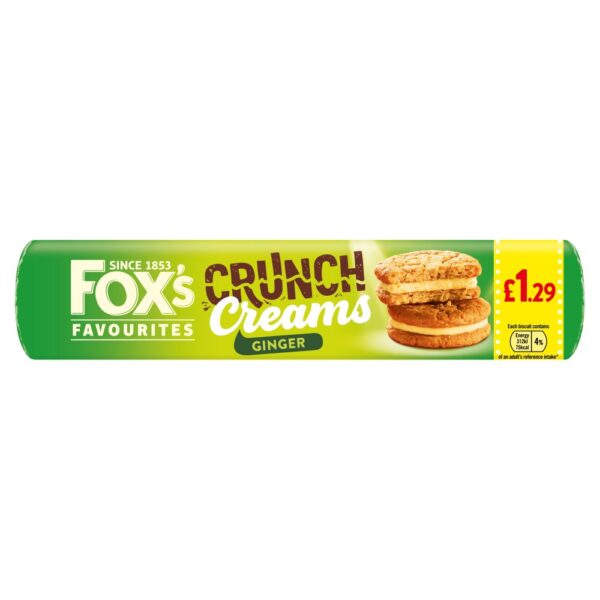 Fox Favourites Crunch Creams Ginger 200g x 12
