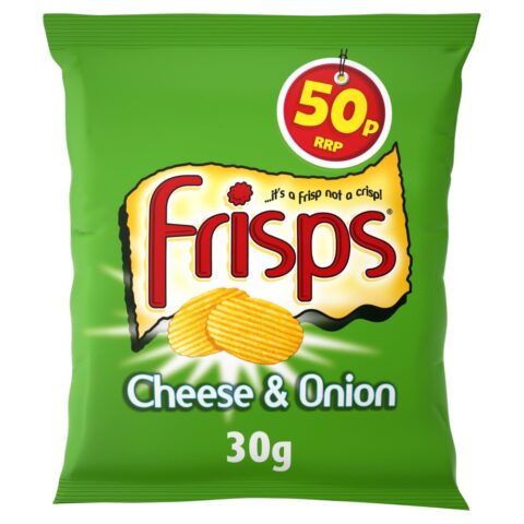 Frisps Cheese & Onion Crisps 30g, 50p PMP x 30