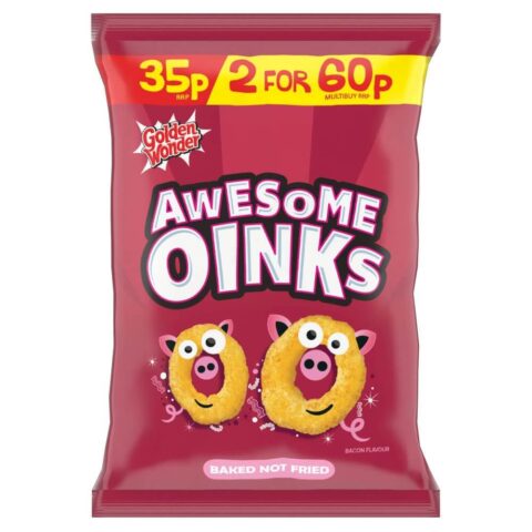 Golden Wonder Awesome Oinks Bacon Flavour 22g x 36