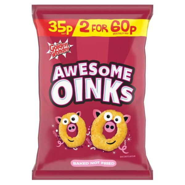 Golden Wonder Awesome Oinks Bacon Flavour 22g x 36