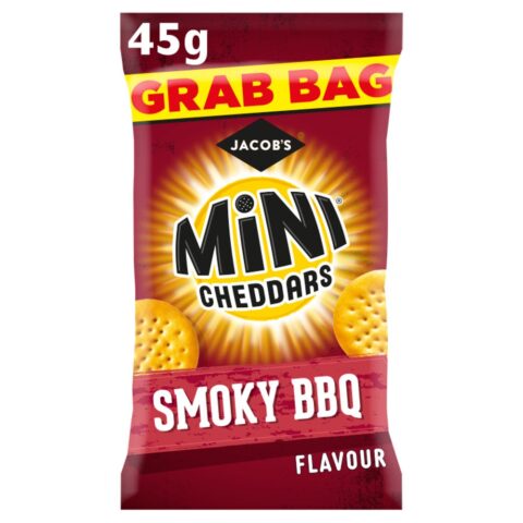 Jacob's Grab Bag Mini Cheddars Smoky BBQ Flavour Snacks 45g x 30
