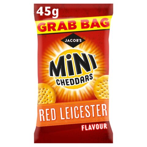 Jacob's Mini Cheddars Red Leicester Snacks Grab Bag 45g x 30