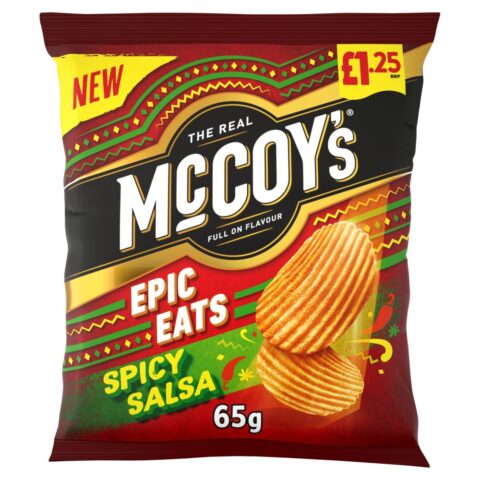 McCoy's Epic Eats Spicy Salsa Sharing Crisps 65g, £1.25 PMP x 20
