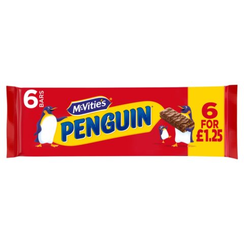 McVitie's Penguin Milk Chocolate Biscuit Bars Multipack 6 x 24.6g, 148g x 12