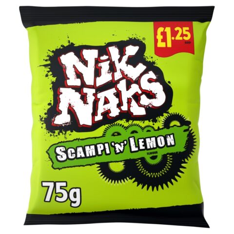 Nik Naks Scampi 'N' Lemon Crisps 75g, £1.25 PMP x 20
