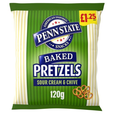 Penn State Sour Cream & Chive Pretzels 120g, £1.25 PMP x 14