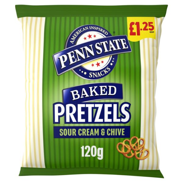 Penn State Sour Cream & Chive Pretzels 120g, £1.25 PMP x 14