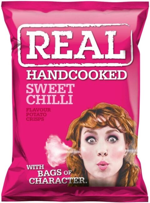 Real Crisps Hand Cooked Sweet Chilli Flavour x 24