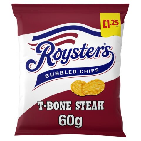 Roysters T-Bone Steak Crisps 60g, £1.25 PMP x 20
